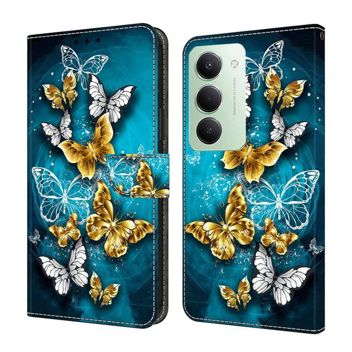 Funda para teléfono de cuero vegano pintado con efecto cristal, For Redmi 15 5G / 4G EU 171mm, For Redmi 15C 5G / 4G Global 171mm, For Redmi Note 14 4G 164.84mm, For Redmi Note 14 Pro+ 5G / Poco X7 5G