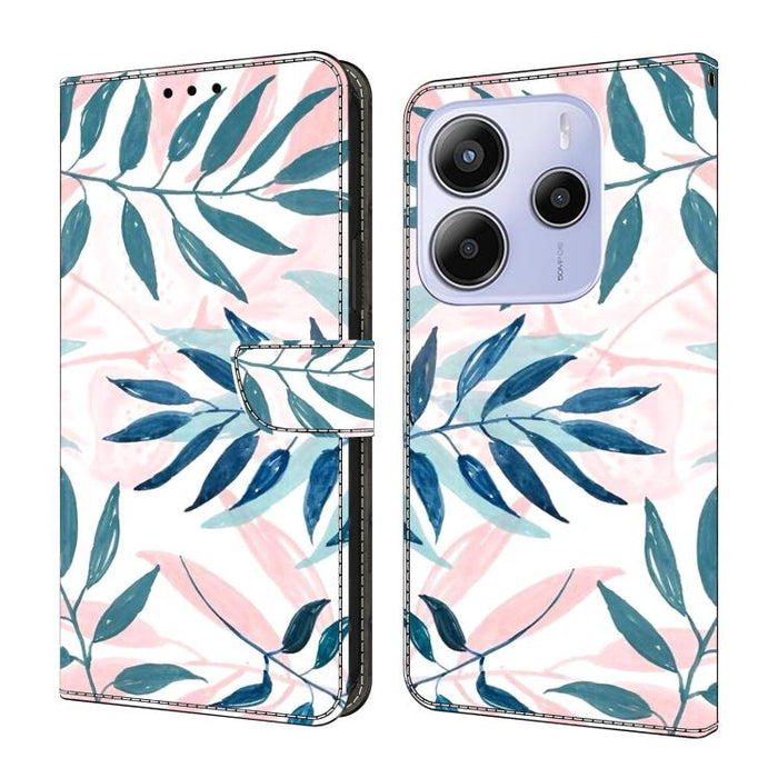 Funda para teléfono de cuero vegano pintado con efecto cristal, For Redmi 15 5G / 4G EU 171mm, For Redmi 15C 5G / 4G Global 171mm, For Redmi Note 14 4G 164.84mm, For Redmi Note 14 Pro+ 5G / Poco X7 5G