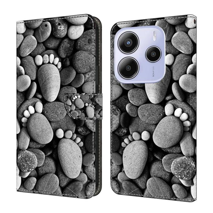 Funda para teléfono de cuero vegano pintado con efecto cristal, For Redmi Note 14 Pro 4G, For Redmi Note 14 4G 163.25mm, For Redmi Note 14 5G, For Redmi Note 14 Pro 5G