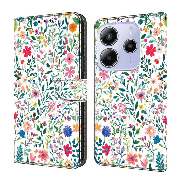 Funda para teléfono de cuero vegano pintado con efecto cristal, For Redmi Note 14 Pro 4G, For Redmi Note 14 4G 163.25mm, For Redmi Note 14 5G, For Redmi Note 14 Pro 5G