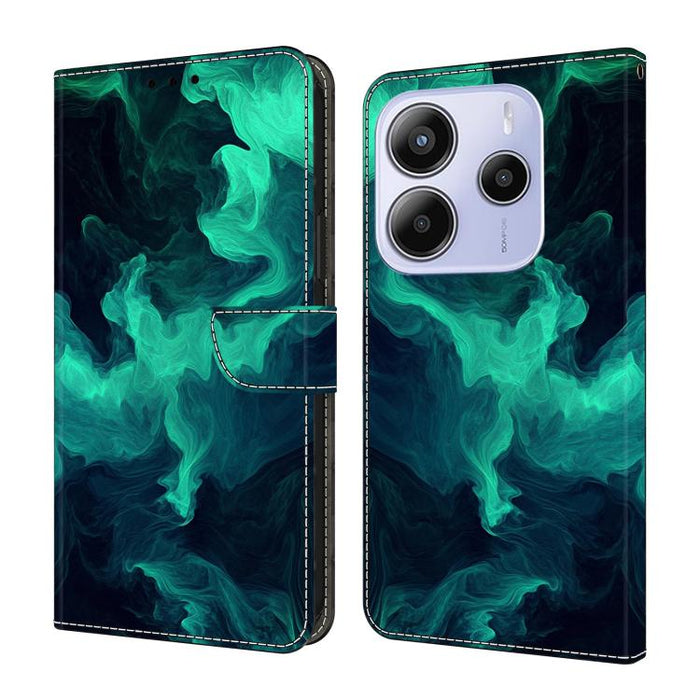 Funda para teléfono de cuero vegano pintado con efecto cristal, For Redmi Note 14 Pro 4G, For Redmi Note 14 4G 163.25mm, For Redmi Note 14 5G, For Redmi Note 14 Pro 5G