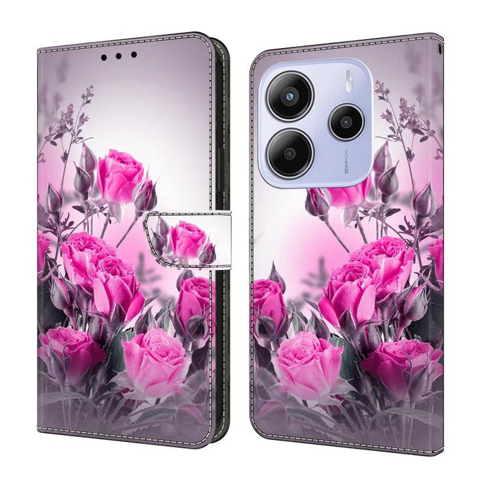 Funda para teléfono de cuero vegano pintado con efecto cristal, For Redmi Note 14 Pro 4G, For Redmi Note 14 4G 163.25mm, For Redmi Note 14 5G, For Redmi Note 14 Pro 5G