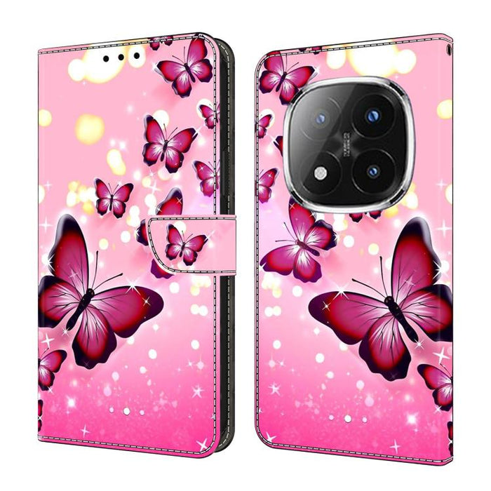 Funda para teléfono de cuero vegano pintado con efecto cristal, For Redmi 15 5G / 4G EU 171mm, For Redmi 15C 5G / 4G Global 171mm, For Redmi Note 14 4G 164.84mm, For Redmi Note 14 Pro+ 5G / Poco X7 5G
