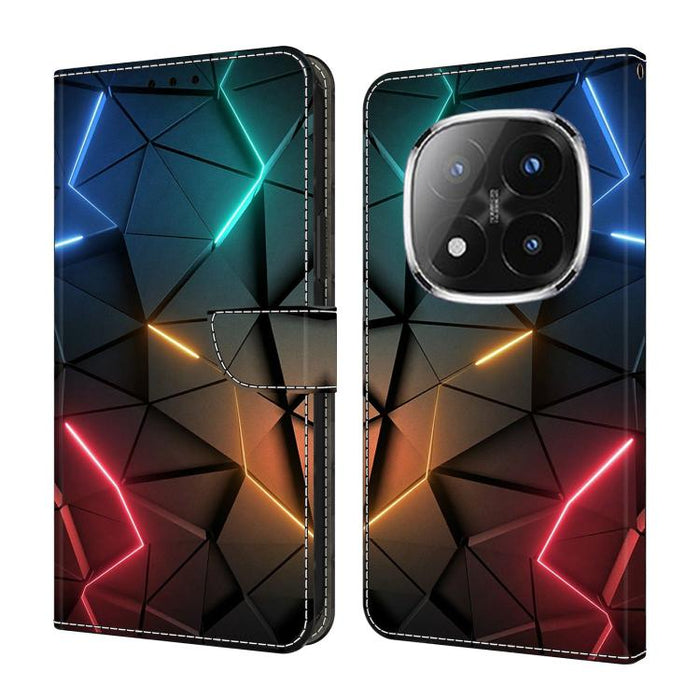 Funda para teléfono de cuero vegano pintado con efecto cristal, For Redmi 15 5G / 4G EU 171mm, For Redmi 15C 5G / 4G Global 171mm, For Redmi Note 14 4G 164.84mm, For Redmi Note 14 Pro+ 5G / Poco X7 5G