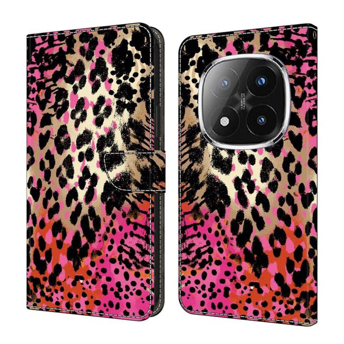 Funda para teléfono de cuero vegano pintado con efecto cristal, For Redmi 15 5G / 4G EU 171mm, For Redmi 15C 5G / 4G Global 171mm, For Redmi Note 14 4G 164.84mm, For Redmi Note 14 Pro+ 5G / Poco X7 5G