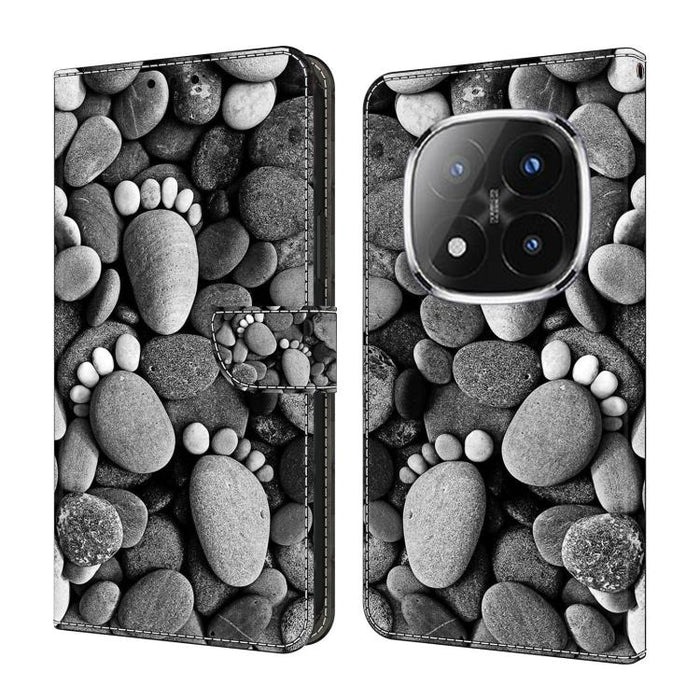 Funda para teléfono de cuero vegano pintado con efecto cristal, For Redmi Note 14 Pro 4G, For Redmi Note 14 4G 163.25mm, For Redmi Note 14 5G, For Redmi Note 14 Pro 5G