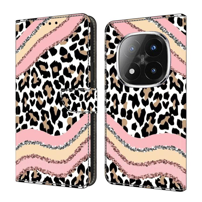 Funda para teléfono de cuero vegano pintado con efecto cristal, For Redmi 15 5G / 4G EU 171mm, For Redmi 15C 5G / 4G Global 171mm, For Redmi Note 14 4G 164.84mm, For Redmi Note 14 Pro+ 5G / Poco X7 5G