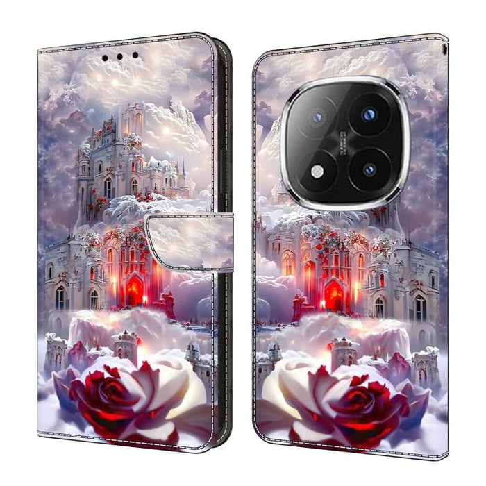 Funda para teléfono de cuero vegano pintado con efecto cristal, For Redmi Note 14 Pro 4G, For Redmi Note 14 4G 163.25mm, For Redmi Note 14 5G, For Redmi Note 14 Pro 5G