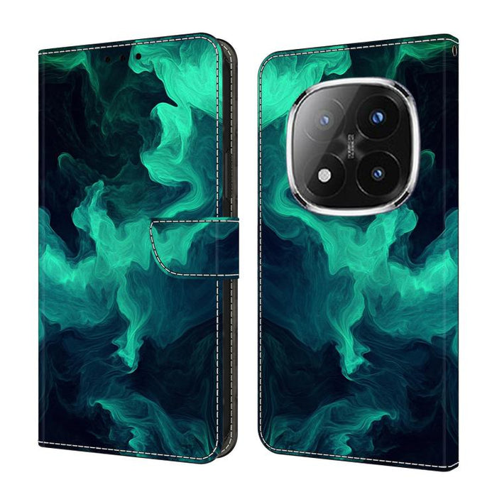 Funda para teléfono de cuero vegano pintado con efecto cristal, For Redmi Note 14 Pro 4G, For Redmi Note 14 4G 163.25mm, For Redmi Note 14 5G, For Redmi Note 14 Pro 5G