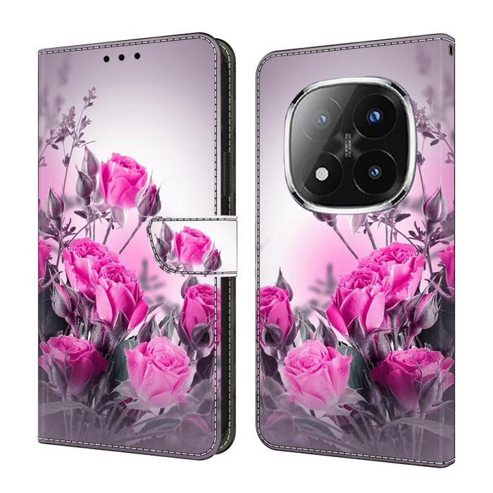 Funda para teléfono de cuero vegano pintado con efecto cristal, For Redmi Note 14 Pro 4G, For Redmi Note 14 4G 163.25mm, For Redmi Note 14 5G, For Redmi Note 14 Pro 5G
