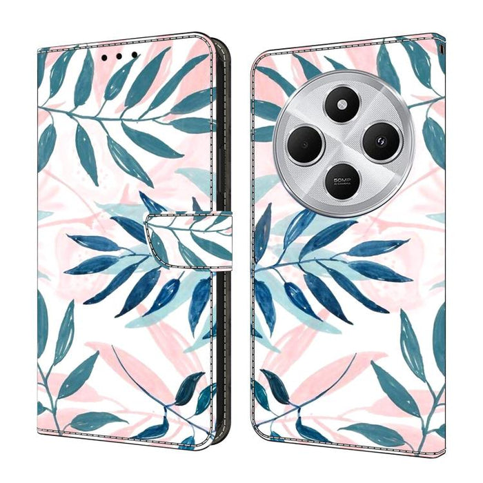 Funda para teléfono de cuero vegano pintado con efecto cristal, For Redmi Note 14 Pro 5G, For Redmi 14C 4G, For Redmi 13C 4G / 5G, For Redmi K70E / Poco X6 Pro