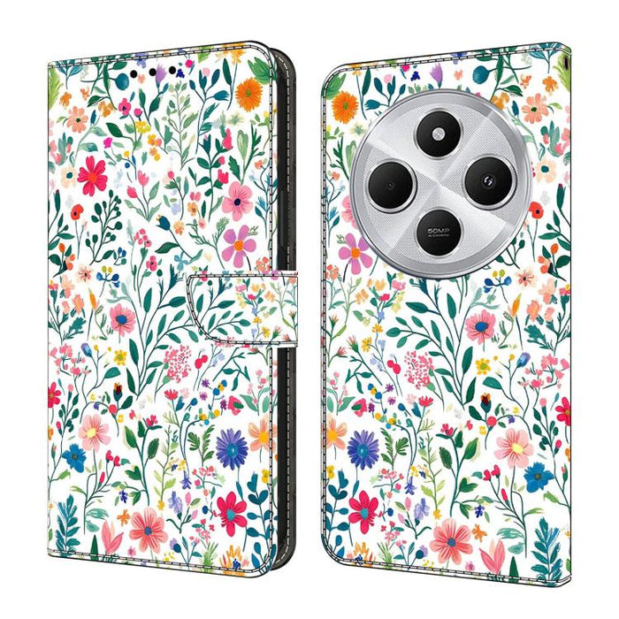 Funda para teléfono de cuero vegano pintado con efecto cristal, For Redmi Note 14 Pro 5G, For Redmi 14C 4G, For Redmi 13C 4G / 5G, For Redmi K70E / Poco X6 Pro