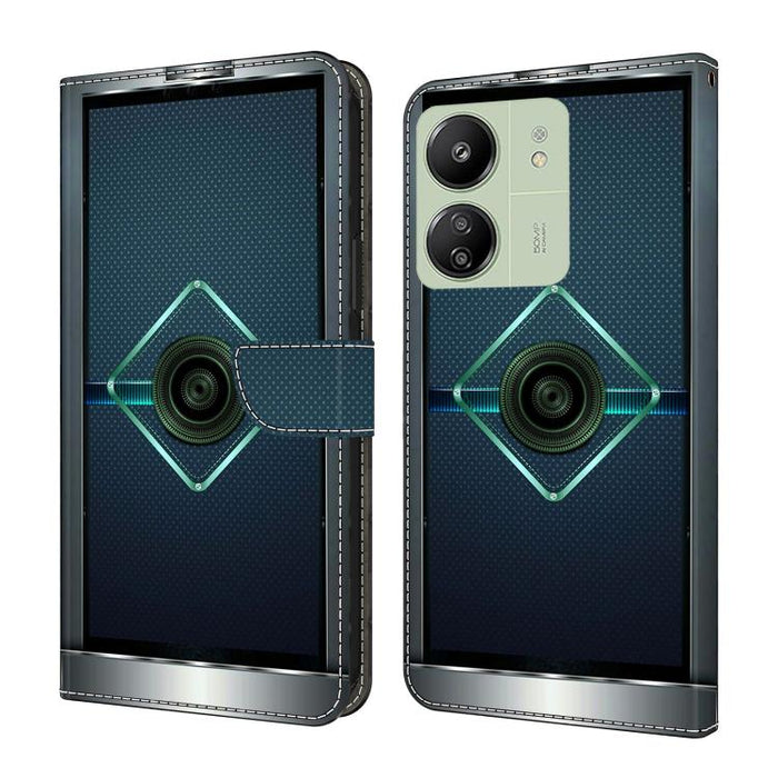 Funda para teléfono de cuero vegano pintado con efecto cristal, For Redmi Note 14 Pro 5G, For Redmi 14C 4G, For Redmi 13C 4G / 5G, For Redmi K70E / Poco X6 Pro