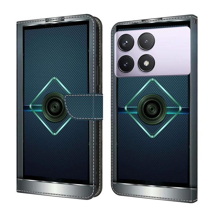 Funda para teléfono de cuero vegano pintado con efecto cristal, For Redmi Note 14 Pro 5G, For Redmi 14C 4G, For Redmi 13C 4G / 5G, For Redmi K70E / Poco X6 Pro