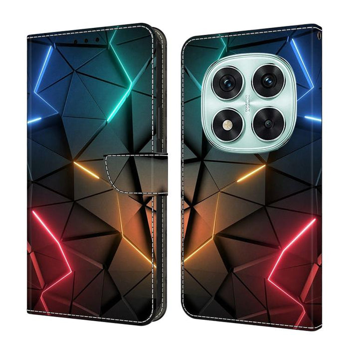 Funda para teléfono de cuero vegano pintado con efecto cristal, For Redmi Note 14 Pro 5G, For Redmi 14C 4G, For Redmi 13C 4G / 5G, For Redmi K70E / Poco X6 Pro