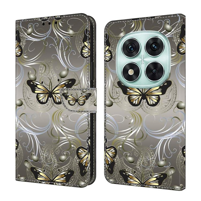 Funda para teléfono de cuero vegano pintado con efecto cristal, For Redmi Note 14 Pro 4G, For Redmi Note 14 4G 163.25mm, For Redmi Note 14 5G, For Redmi Note 14 Pro 5G