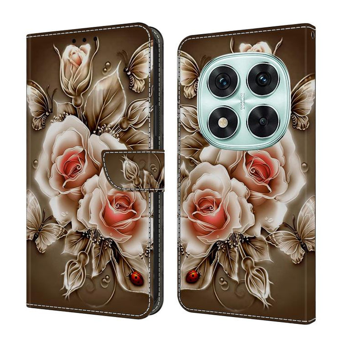 Funda para teléfono de cuero vegano pintado con efecto cristal, For Redmi Note 14 Pro 4G, For Redmi Note 14 4G 163.25mm, For Redmi Note 14 5G, For Redmi Note 14 Pro 5G