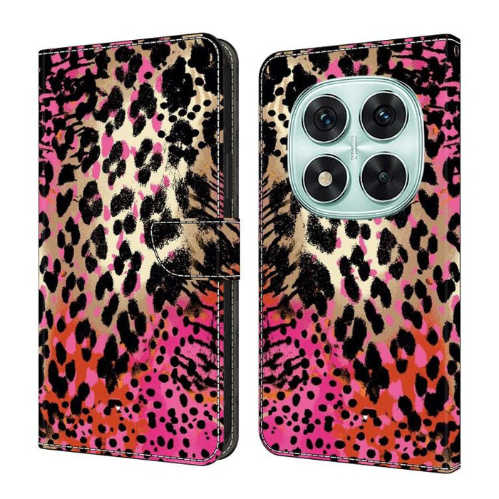 Funda para teléfono de cuero vegano pintado con efecto cristal, For Redmi Note 14 Pro 4G, For Redmi Note 14 4G 163.25mm, For Redmi Note 14 5G, For Redmi Note 14 Pro 5G