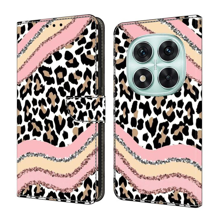 Funda para teléfono de cuero vegano pintado con efecto cristal, For Redmi Note 14 Pro 4G, For Redmi Note 14 4G 163.25mm, For Redmi Note 14 5G, For Redmi Note 14 Pro 5G