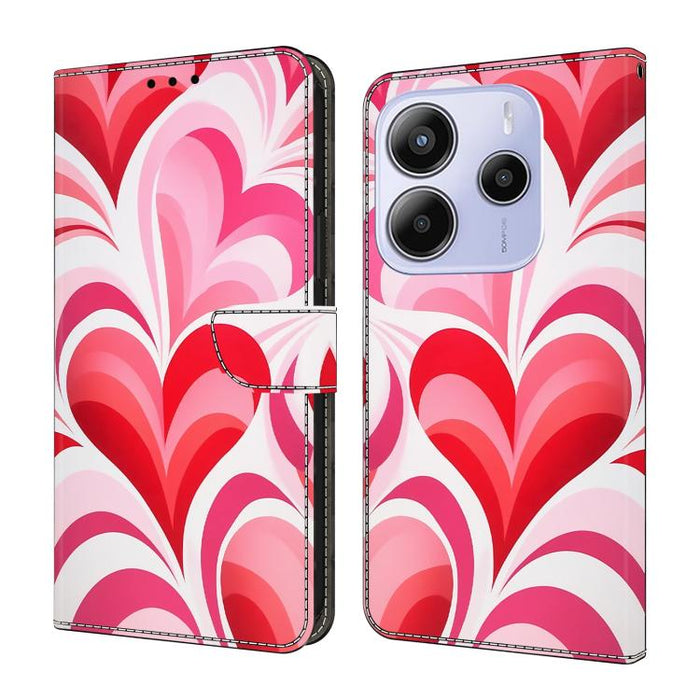 Funda para teléfono de cuero vegano pintado con efecto cristal, For Redmi Note 14 Pro 4G, For Redmi Note 14 4G 163.25mm, For Redmi Note 14 5G, For Redmi Note 14 Pro 5G
