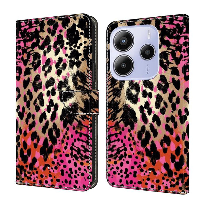 Funda para teléfono de cuero vegano pintado con efecto cristal, For Redmi Note 14 Pro 4G, For Redmi Note 14 4G 163.25mm, For Redmi Note 14 5G, For Redmi Note 14 Pro 5G