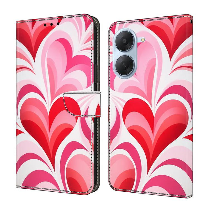 Funda para teléfono de cuero vegano pintado con efecto cristal, For Redmi Note 15 5G / 4G Global 164mm, For Redmi Note 15 Pro 5G Global 163.6mm, For Redmi 15C 5G / 4G EU 173mm, For Redmi 15 5G Global / 4G SEA 169.5mm