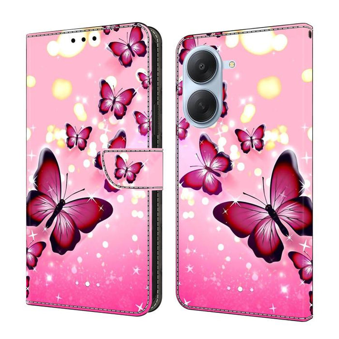 Funda para teléfono de cuero vegano pintado con efecto cristal, For Redmi Note 15 5G / 4G Global 164mm, For Redmi Note 15 Pro 5G Global 163.6mm, For Redmi 15C 5G / 4G EU 173mm, For Redmi 15 5G Global / 4G SEA 169.5mm
