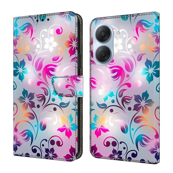 Funda para teléfono de cuero vegano pintado con efecto cristal, For Redmi Note 15 5G / 4G Global 164mm, For Redmi Note 15 Pro 5G Global 163.6mm, For Redmi 15C 5G / 4G EU 173mm, For Redmi 15 5G Global / 4G SEA 169.5mm