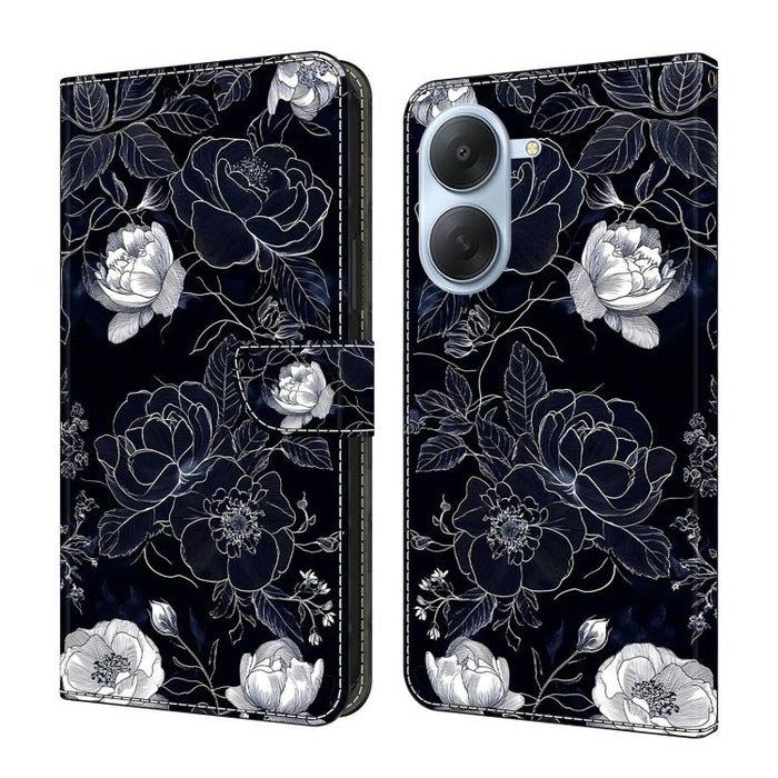 Funda para teléfono de cuero vegano pintado con efecto cristal, For Redmi Note 15 5G / 4G Global 164mm, For Redmi Note 15 Pro 5G Global 163.6mm, For Redmi 15C 5G / 4G EU 173mm, For Redmi 15 5G Global / 4G SEA 169.5mm