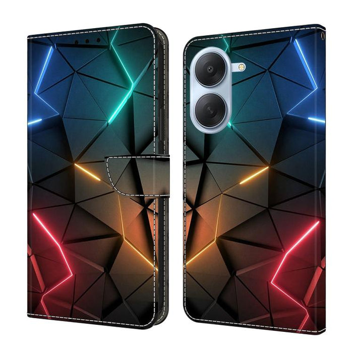 Funda para teléfono de cuero vegano pintado con efecto cristal, For Redmi Note 15 5G / 4G Global 164mm, For Redmi Note 15 Pro 5G Global 163.6mm, For Redmi 15C 5G / 4G EU 173mm, For Redmi 15 5G Global / 4G SEA 169.5mm