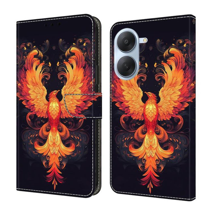 Funda para teléfono de cuero vegano pintado con efecto cristal, For Redmi Note 15 5G / 4G Global 164mm, For Redmi Note 15 Pro 5G Global 163.6mm, For Redmi 15C 5G / 4G EU 173mm, For Redmi 15 5G Global / 4G SEA 169.5mm