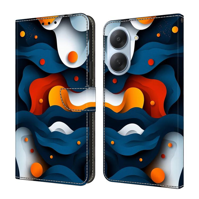 Funda para teléfono de cuero vegano pintado con efecto cristal, For Redmi Note 15 5G / 4G Global 164mm, For Redmi Note 15 Pro 5G Global 163.6mm, For Redmi 15C 5G / 4G EU 173mm, For Redmi 15 5G Global / 4G SEA 169.5mm
