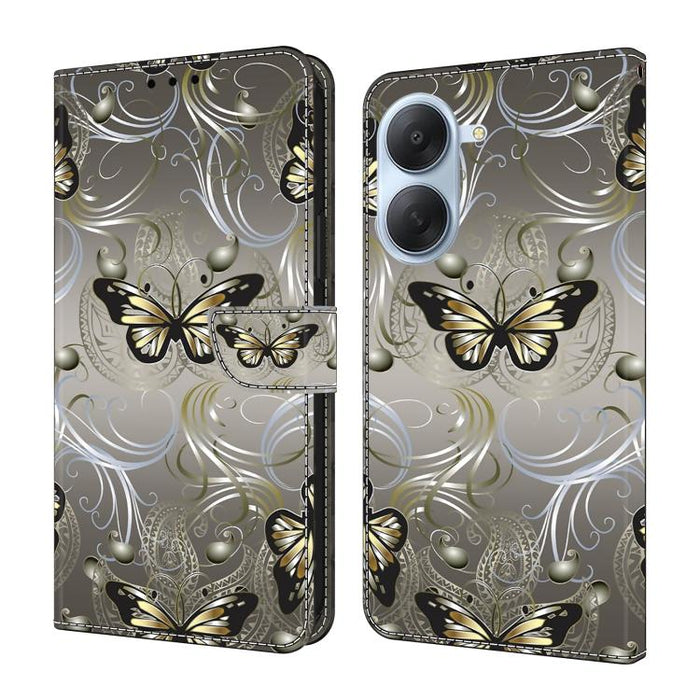 Funda para teléfono de cuero vegano pintado con efecto cristal, For Redmi Note 15 5G / 4G Global 164mm, For Redmi Note 15 Pro 5G Global 163.6mm, For Redmi 15C 5G / 4G EU 173mm, For Redmi 15 5G Global / 4G SEA 169.5mm