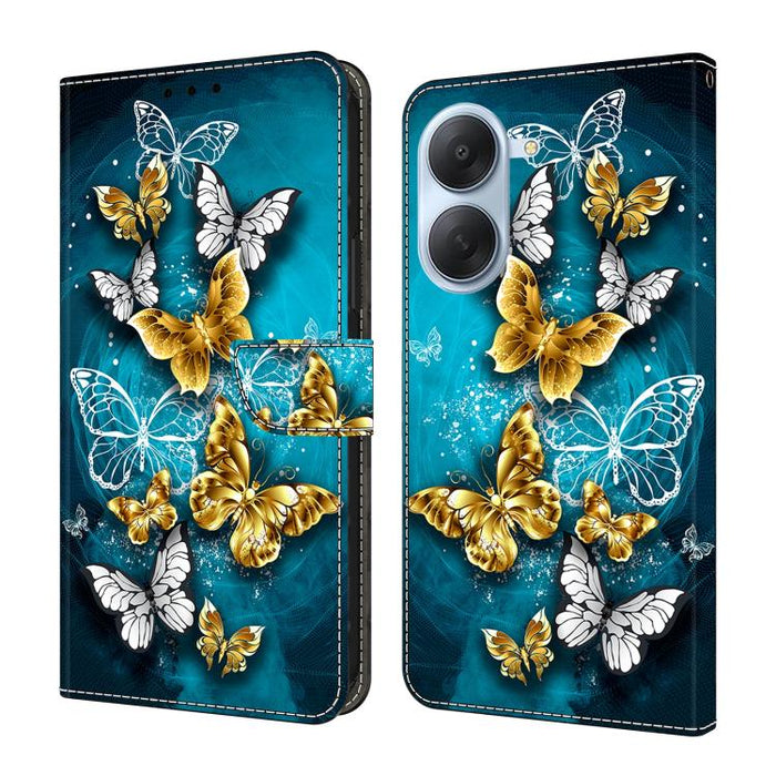 Funda para teléfono de cuero vegano pintado con efecto cristal, For Redmi Note 15 5G / 4G Global 164mm, For Redmi Note 15 Pro 5G Global 163.6mm, For Redmi 15C 5G / 4G EU 173mm, For Redmi 15 5G Global / 4G SEA 169.5mm