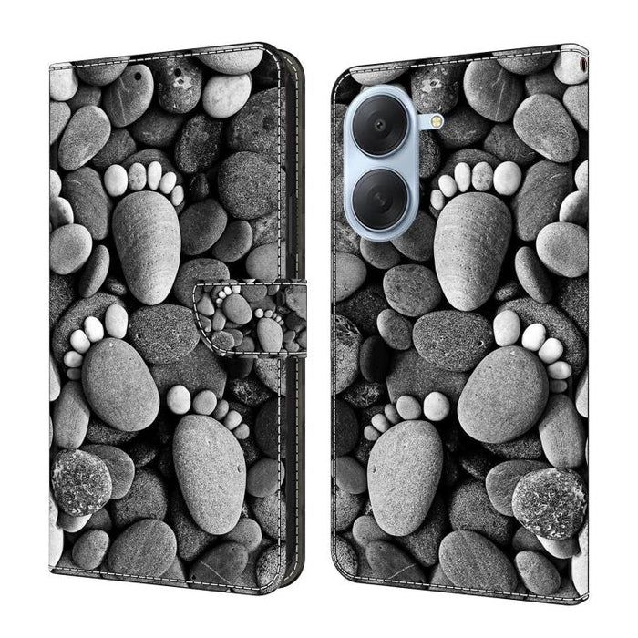 Funda para teléfono de cuero vegano pintado con efecto cristal, For Redmi Note 15 5G / 4G Global 164mm, For Redmi Note 15 Pro 5G Global 163.6mm, For Redmi 15C 5G / 4G EU 173mm, For Redmi 15 5G Global / 4G SEA 169.5mm