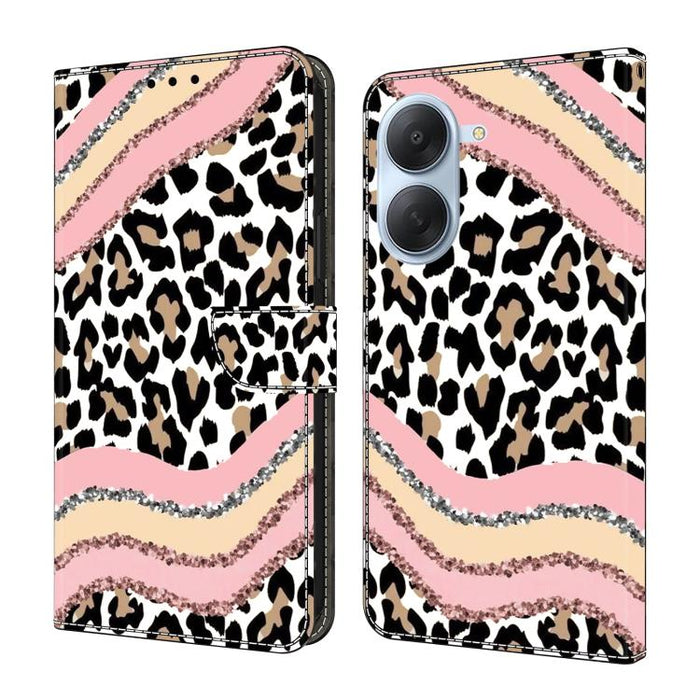Funda para teléfono de cuero vegano pintado con efecto cristal, For Redmi Note 15 5G / 4G Global 164mm, For Redmi Note 15 Pro 5G Global 163.6mm, For Redmi 15C 5G / 4G EU 173mm, For Redmi 15 5G Global / 4G SEA 169.5mm