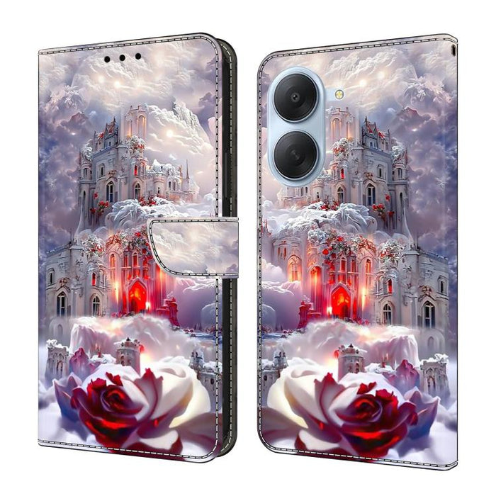 Funda para teléfono de cuero vegano pintado con efecto cristal, For Redmi Note 15 5G / 4G Global 164mm, For Redmi Note 15 Pro 5G Global 163.6mm, For Redmi 15C 5G / 4G EU 173mm, For Redmi 15 5G Global / 4G SEA 169.5mm