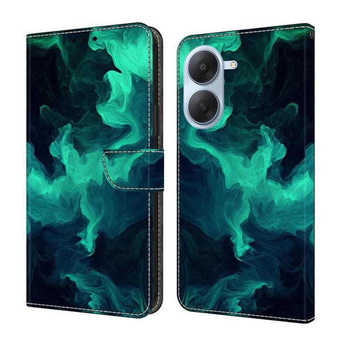 Funda para teléfono de cuero vegano pintado con efecto cristal, For Redmi Note 15 5G / 4G Global 164mm, For Redmi Note 15 Pro 5G Global 163.6mm, For Redmi 15C 5G / 4G EU 173mm, For Redmi 15 5G Global / 4G SEA 169.5mm