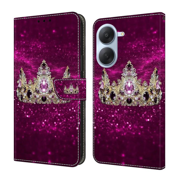 Funda para teléfono de cuero vegano pintado con efecto cristal, For Redmi Note 15 5G / 4G Global 164mm, For Redmi Note 15 Pro 5G Global 163.6mm, For Redmi 15C 5G / 4G EU 173mm, For Redmi 15 5G Global / 4G SEA 169.5mm