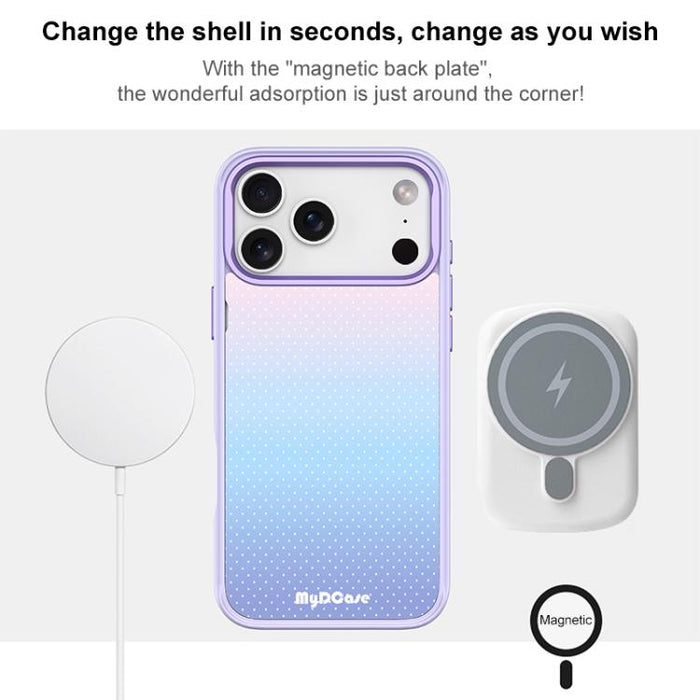Funda magnética para teléfono con estampado de puntos azul cielo, For iPhone 17 Pro Max, For iPhone 17 Pro, For iPhone 17, For iPhone Air, For iPhone 16 Pro Max, For iPhone 16 Pro, For iPhone 15 Pro Max, For iPhone 15 Pro