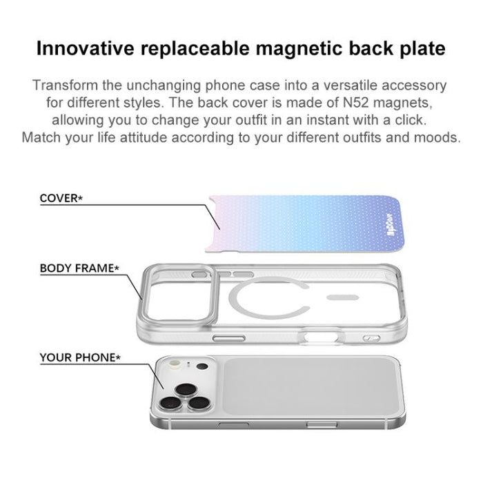 Funda magnética para teléfono con estampado de puntos azul cielo, For iPhone 17 Pro Max, For iPhone 17 Pro, For iPhone 17, For iPhone Air, For iPhone 16 Pro Max, For iPhone 16 Pro, For iPhone 15 Pro Max, For iPhone 15 Pro