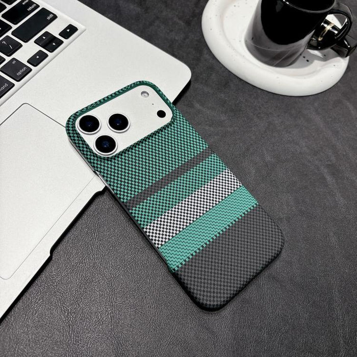 Funda magnética para teléfono de PC con estampado por transferencia de agua, doble cara, tacto suave y rayas., For iPhone 17 Pro Max, For iPhone 17 Pro