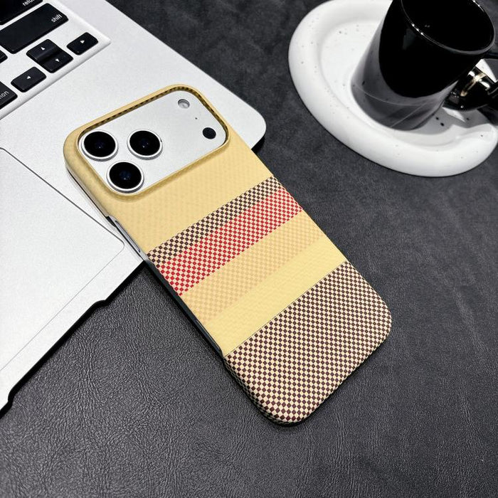 Funda magnética para teléfono de PC con estampado por transferencia de agua, doble cara, tacto suave y rayas., For iPhone 17 Pro Max, For iPhone 17 Pro