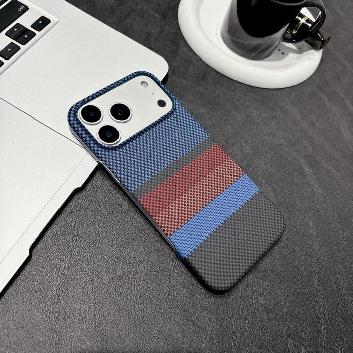 Funda magnética para teléfono de PC con estampado por transferencia de agua, doble cara, tacto suave y rayas., For iPhone 17 Pro Max, For iPhone 17 Pro