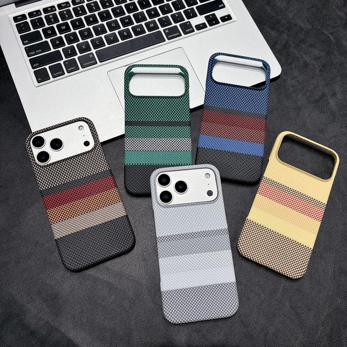 Funda magnética para teléfono de PC con estampado por transferencia de agua, doble cara, tacto suave y rayas., For iPhone 17 Pro Max, For iPhone 17 Pro