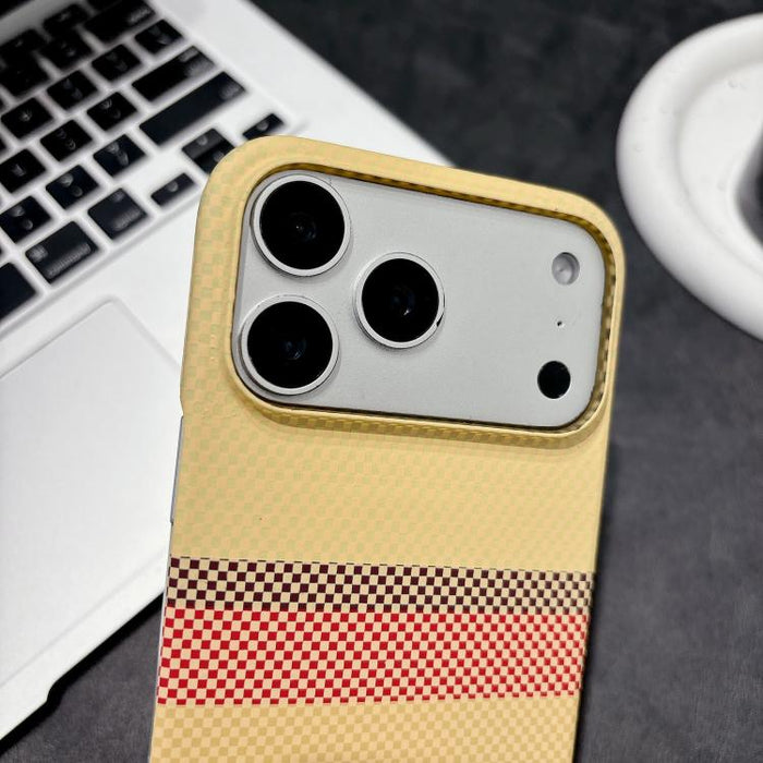 Funda magnética para teléfono de PC con estampado por transferencia de agua, doble cara, tacto suave y rayas., For iPhone 17 Pro Max, For iPhone 17 Pro