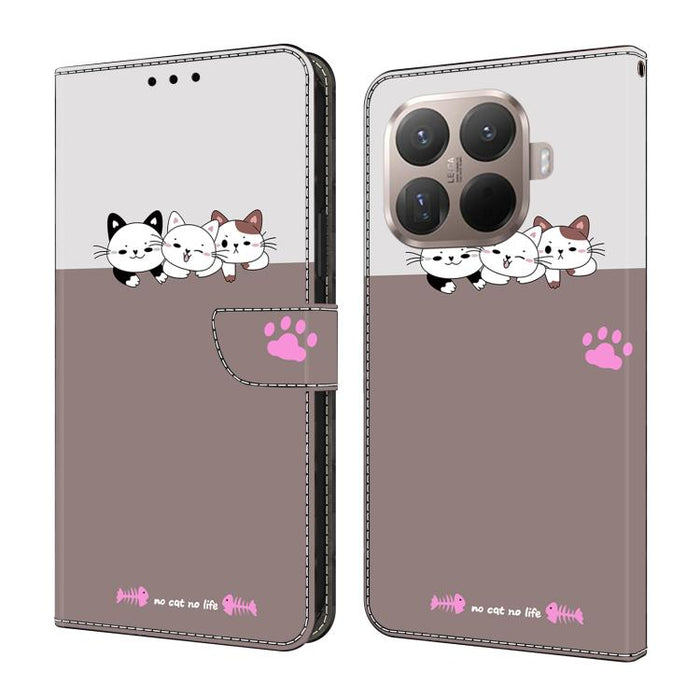 Funda para teléfono de cuero vegano pintado con efecto cristal, For Xiaomi 17 Ultra, For Xiaomi 15T Pro, For Xiaomi 15T, For Xiaomi 14T Pro