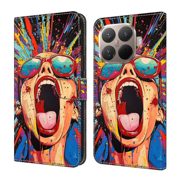 Funda para teléfono de cuero vegano pintado con efecto cristal, For Xiaomi 17 Ultra, For Xiaomi 15T Pro, For Xiaomi 15T, For Xiaomi 14T Pro