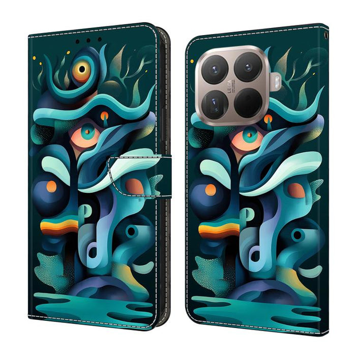 Funda para teléfono de cuero vegano pintado con efecto cristal, For Xiaomi 17 Ultra, For Xiaomi 15T Pro, For Xiaomi 15T, For Xiaomi 14T Pro