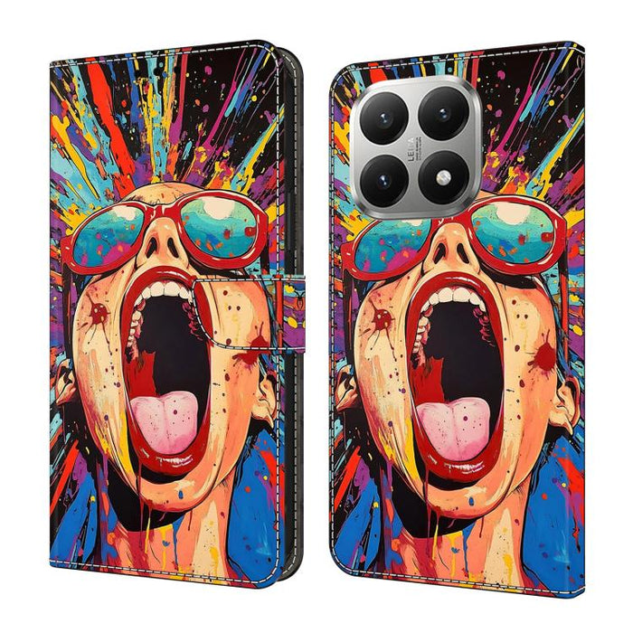 Funda para teléfono de cuero vegano pintado con efecto cristal, For Xiaomi 17 Ultra, For Xiaomi 15T Pro, For Xiaomi 15T, For Xiaomi 14T Pro